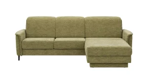 Alternative view of Ecksofa Bolivien - 2,5-Sitzer mit Longchair rechts, Kopfteil verstellbar, Stoff, Moos