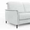 Ecksofa Bolivien - 2,5-Sitzer mit Longchair rechts, Kopfteil verstellbar, Leder Eisblau – Bild 4