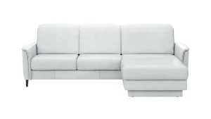 Alternative view of Ecksofa Bolivien - 2,5-Sitzer mit Longchair rechts, Kopfteil verstellbar, Leder Eisblau