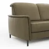 Ecksofa Bolivien - 2,5-Sitzer mit Longchair rechts, Kopfteil verstellbar, Leder Braungrün – Bild 4