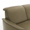 Ecksofa Bolivien - 2,5-Sitzer mit Longchair rechts, Kopfteil verstellbar, Leder Braungrün – Bild 3