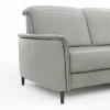 Ecksofa Bolivien - 2,5-Sitzer mit Longchair rechts, Kopfteil verstellbar, Leder Steingrau – Bild 4