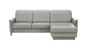 Alternative view of Ecksofa Bolivien - 2,5-Sitzer mit Longchair rechts, Kopfteil verstellbar, Leder Steingrau