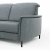 Ecksofa Bolivien - Longchair links mit 2,5-Sitzer, Kopfteil verstellbar, Leder, Steel – Bild 3