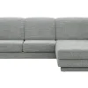 Ecksofa Bolivien - 2,5-Sitzer mit Longchair rechts, Kopfteil verstellbar, Stoff, Eisblau – Bild 2