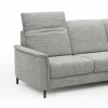 Ecksofa Bolivien - 2,5-Sitzer mit Longchair rechts, Kopfteil verstellbar, Stoff, Grau – Bild 3