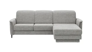 Alternative view of Ecksofa Bolivien - 2,5-Sitzer mit Longchair rechts, Kopfteil verstellbar, Stoff, Grau
