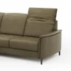 Ecksofa Bolivien - Longchair links mit 2,5-Sitzer, Kopfteil verstellbar, Leder, Braungrün – Bild 3
