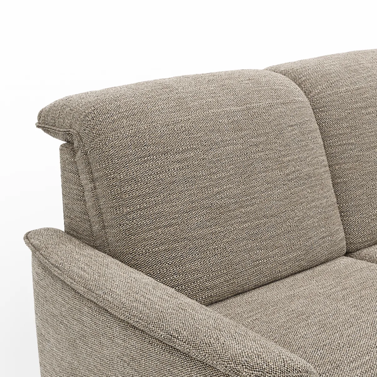 Ecksofa Bolivien - 2,5-Sitzer mit Longchair rechts, Kopfteil verstellbar, Stoff, Latte – Bild 3