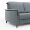 Ecksofa Bolivien - 2,5-Sitzer mit Longchair rechts, Kopfteil verstellbar, Leder Steel – Bild 4
