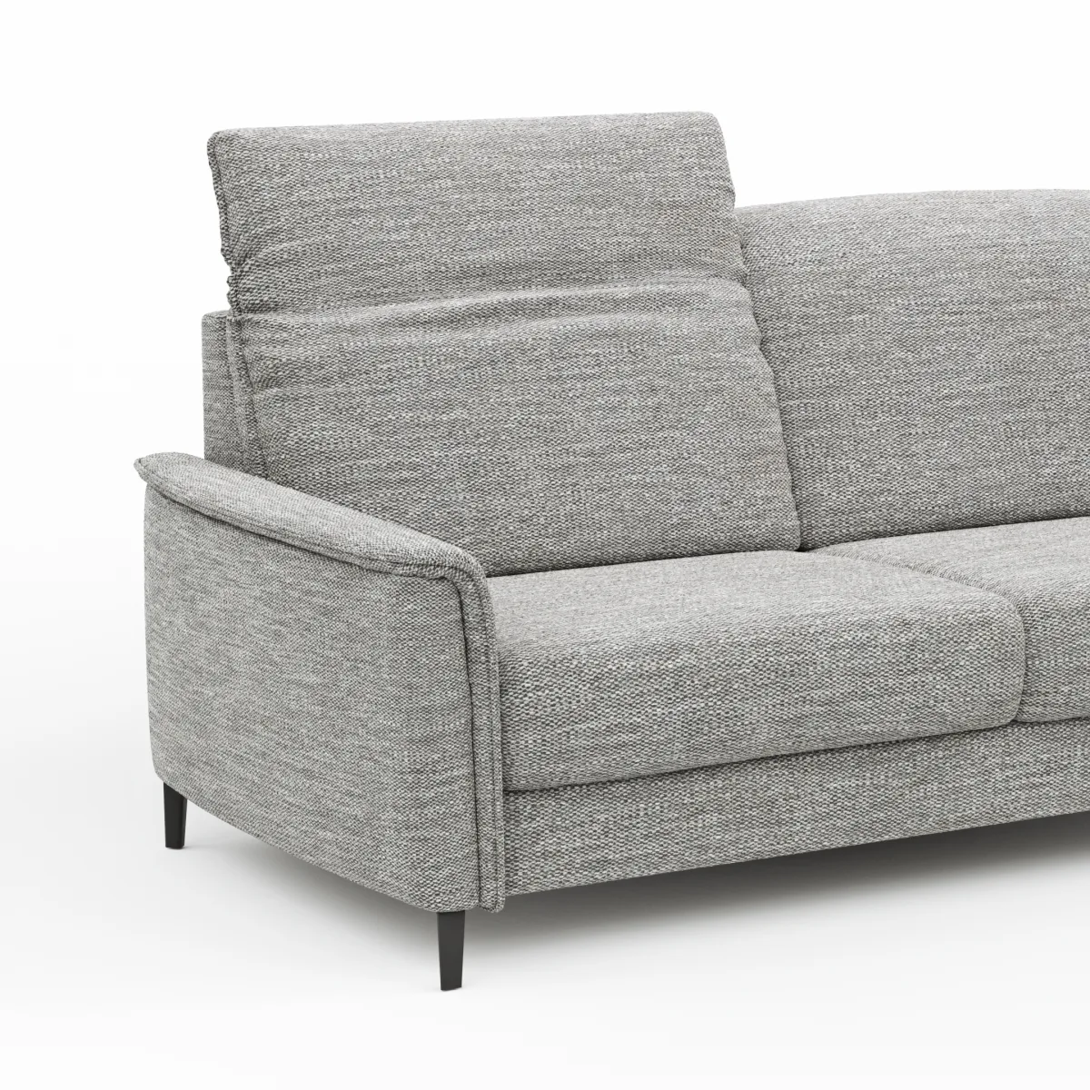 Sofa Bolivien - 2,5-Sitzer groß, Kopfteil verstellbar, Stoff, Grau – Bild 3