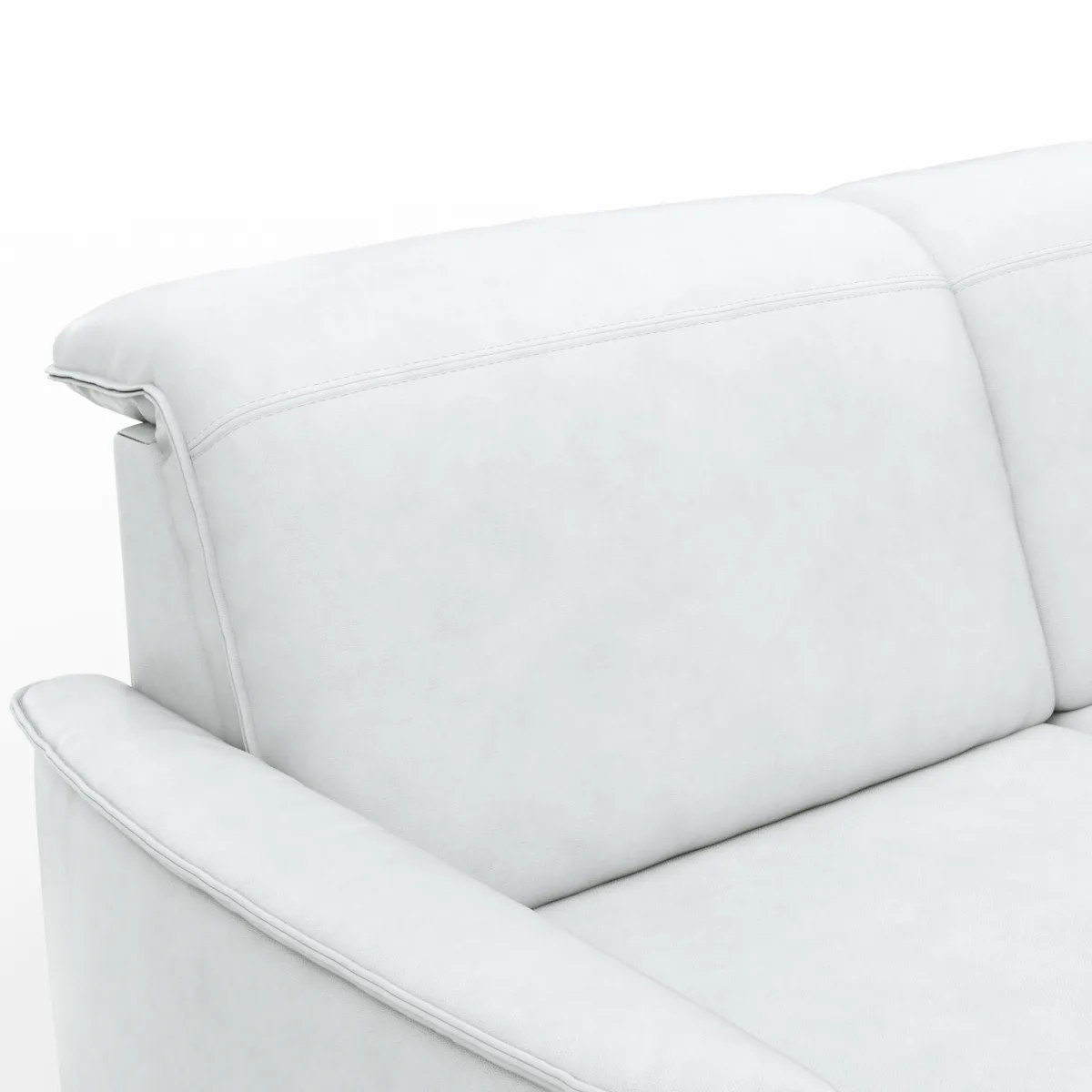 Sofa Bolivien - 2,5-Sitzer groß, Kopfteil verstellbar, Leder, Eisblau – Bild 4