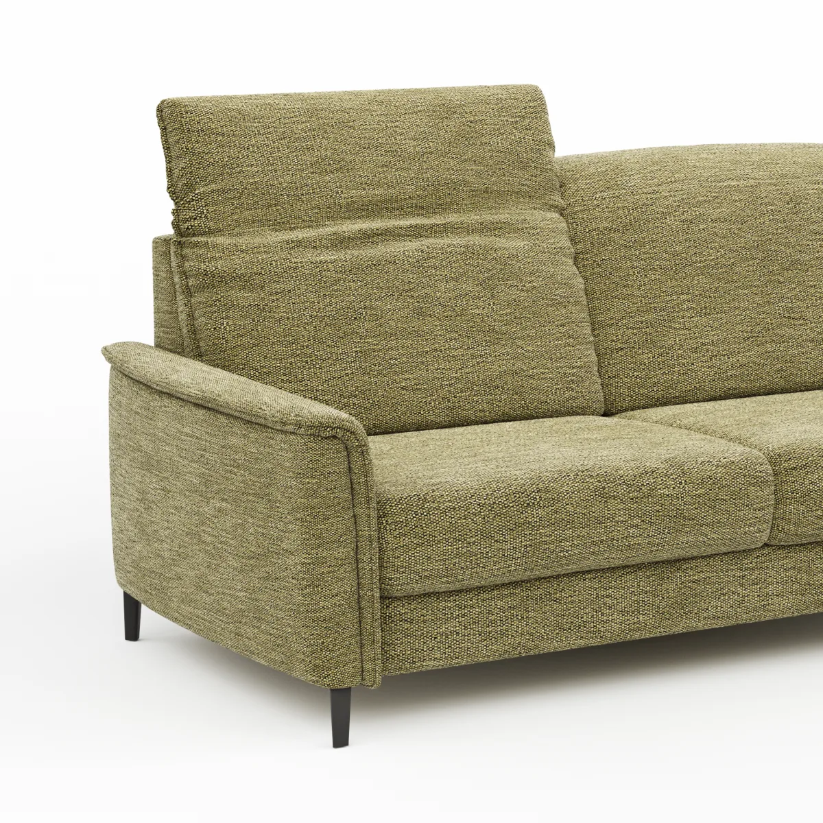 Sofa Bolivien - 2,5-Sitzer groß, Kopfteil verstellbar, Stoff, Moos – Bild 3