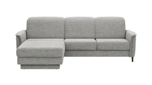 Alternative view of Ecksofa Bolivien - Longchair links mit 2,5-Sitzer, Kopfteil verstellbar, Stoff, Grau