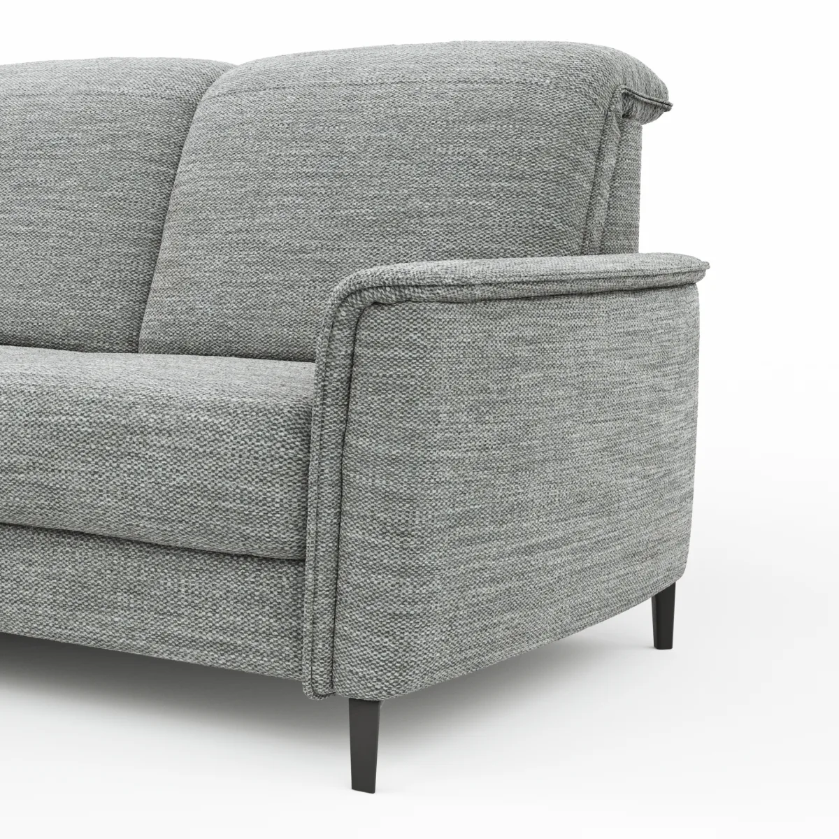 Ecksofa Bolivien - Longchair links mit 2,5-Sitzer, Kopfteil verstellbar, Stoff, Eisblau – Bild 3
