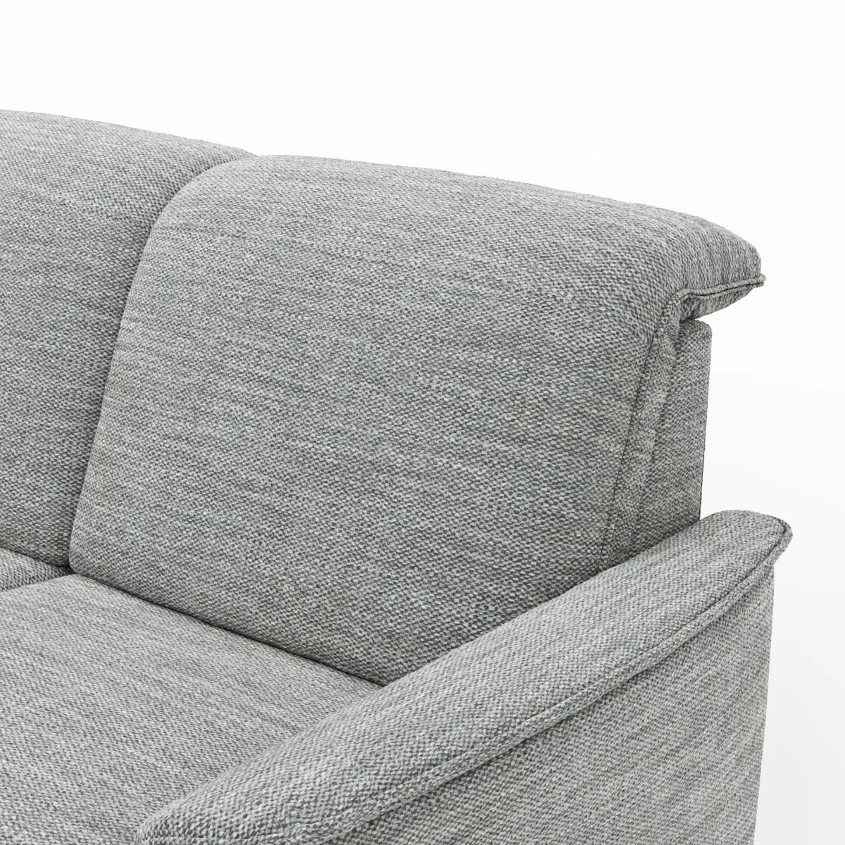 Ecksofa Bolivien - Longchair links mit 2,5-Sitzer, Kopfteil verstellbar, Stoff, Eisblau – Bild 4