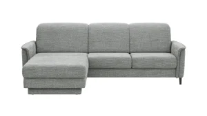 Alternative view of Ecksofa Bolivien - Longchair links mit 2,5-Sitzer, Kopfteil verstellbar, Stoff, Eisblau