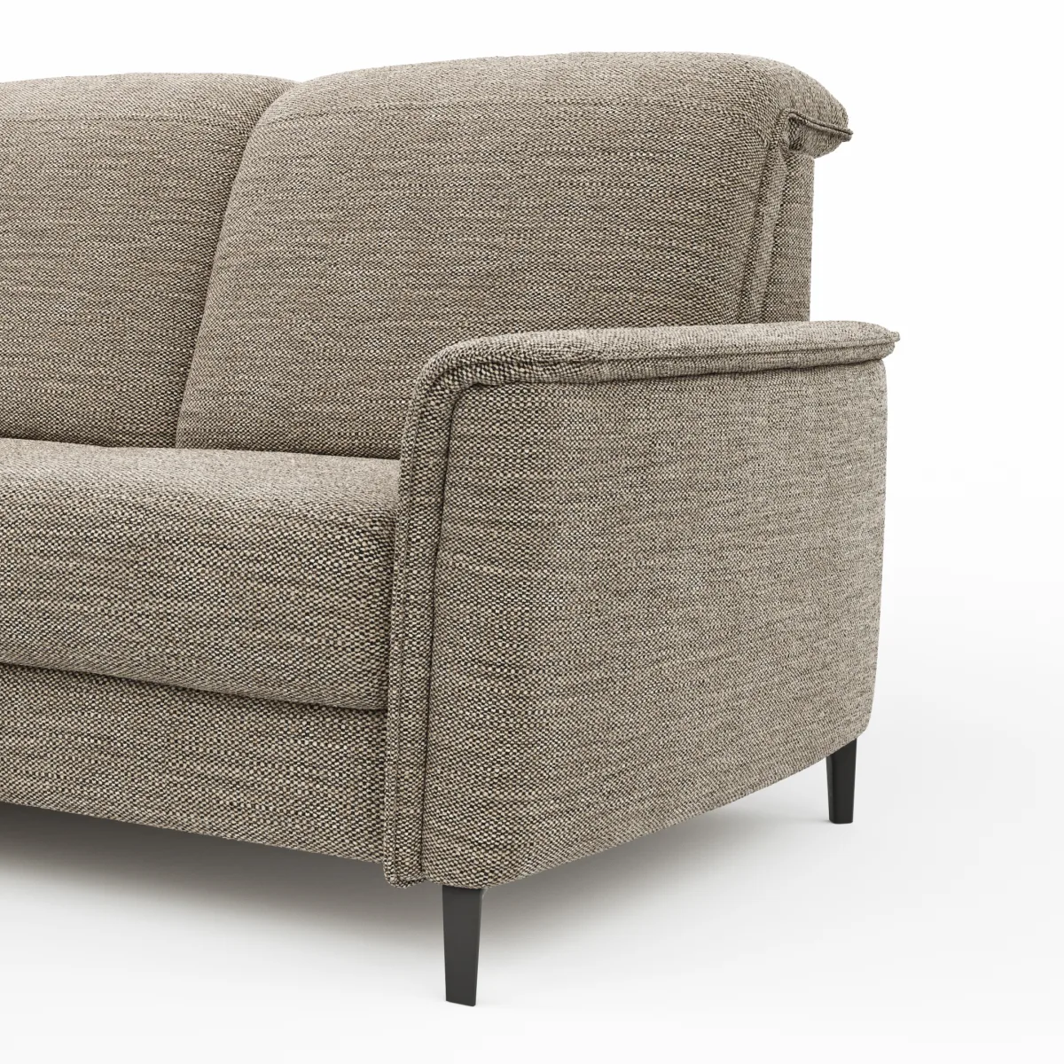 Ecksofa Bolivien - Longchair links mit 2,5-Sitzer, Kopfteil verstellbar, Stoff, Latte – Bild 4