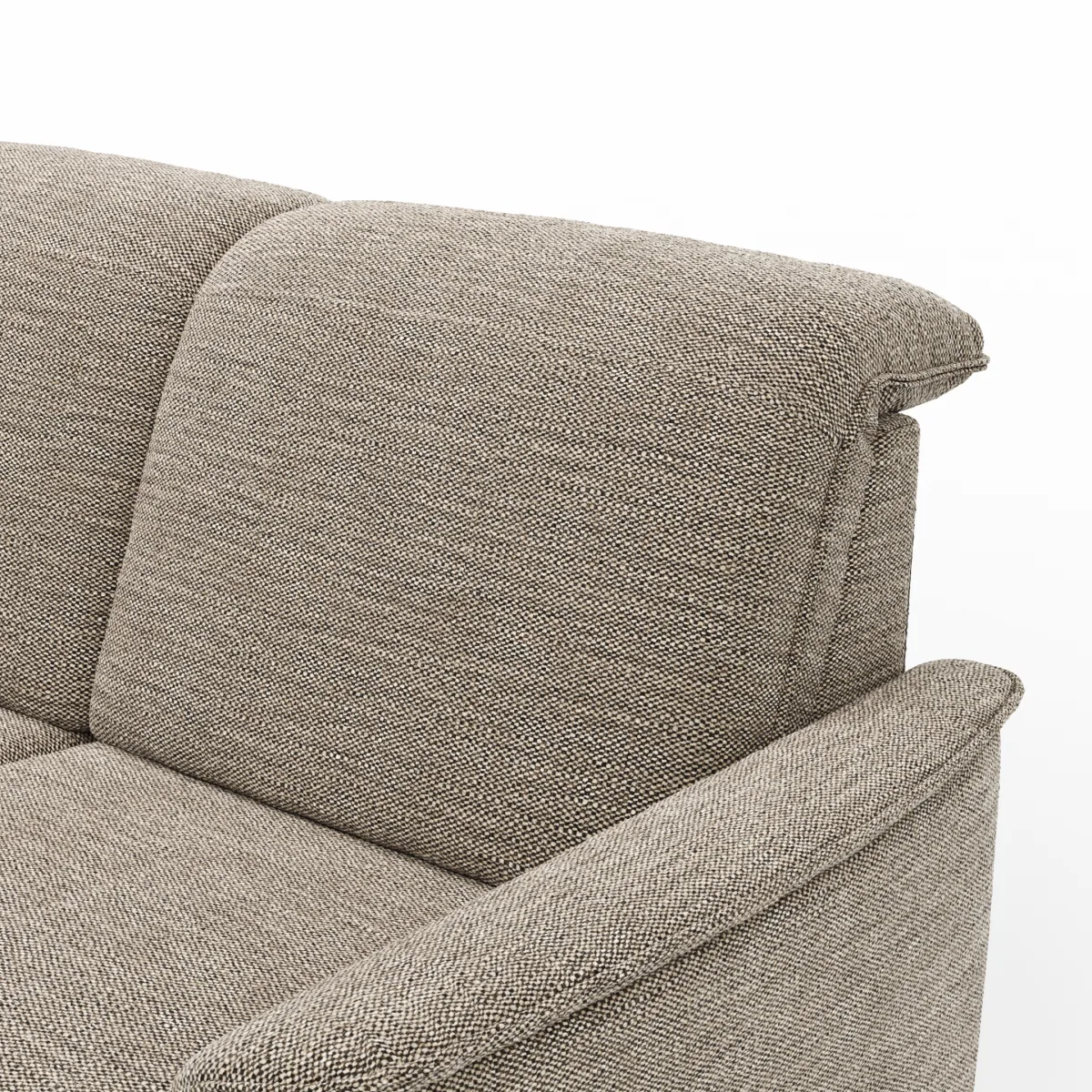 Ecksofa Bolivien - Longchair links mit 2,5-Sitzer, Kopfteil verstellbar, Stoff, Latte – Bild 3