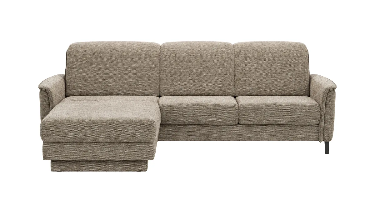 Ecksofa Bolivien - Longchair links mit 2,5-Sitzer, Kopfteil verstellbar, Stoff, Latte – Bild 2