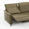 Sofa Bolivien - 2,5-Sitzer mit Relaxfunktion/Kopfteilverstellung motorisch, Leder, Braungrün – Bild 4