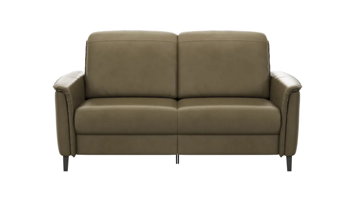 Sofa Bolivien - 2,5-Sitzer mit Relaxfunktion/Kopfteilverstellung motorisch, Leder, Braungrün – Bild 2