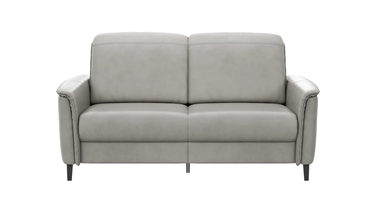 Sofa Bolivien - 2,5-Sitzer mit Relaxfunktion/Kopfteilverstellung motorisch, Leder, Steingrau – Bild 2