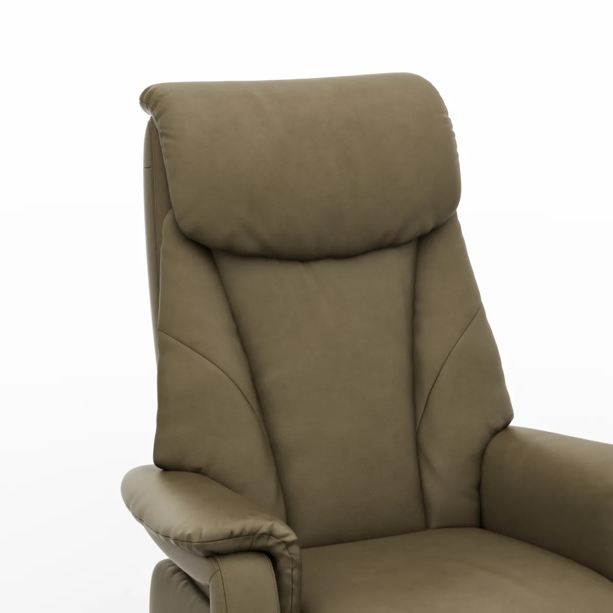 TV-Sessel Swing - Relaxfunktion motorisch, Größe M, Leder, Braungrün – Bild 3