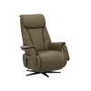 TV-Sessel Swing - Relaxfunktion motorisch, Größe M, Leder, Braungrün – Bild 2
