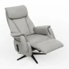 TV-Sessel Swing - Relaxfunktion motorisch, Größe M, Leder, Steingrau – Bild 3