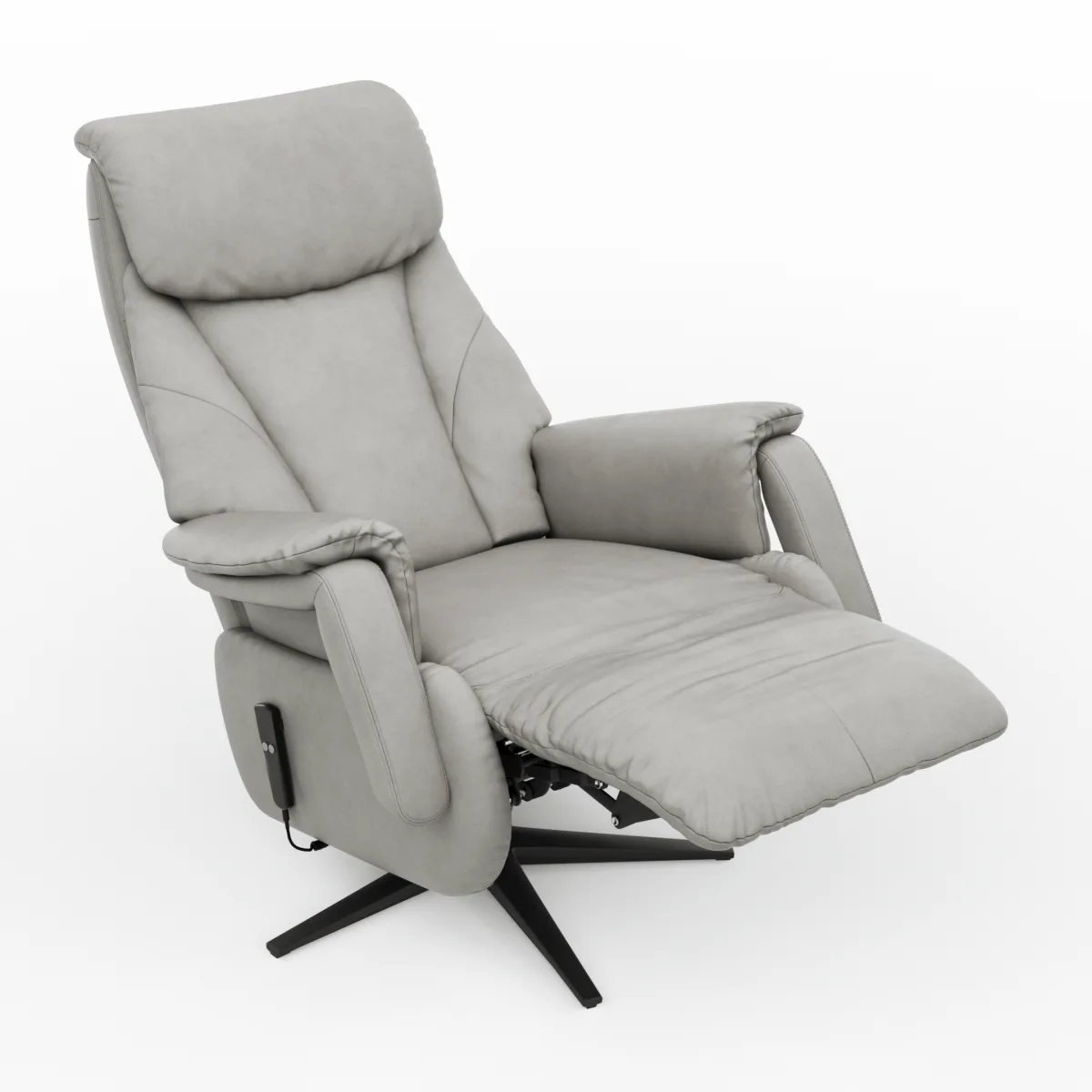 TV-Sessel Swing - Relaxfunktion motorisch, Größe M, Leder, Steingrau – Bild 3