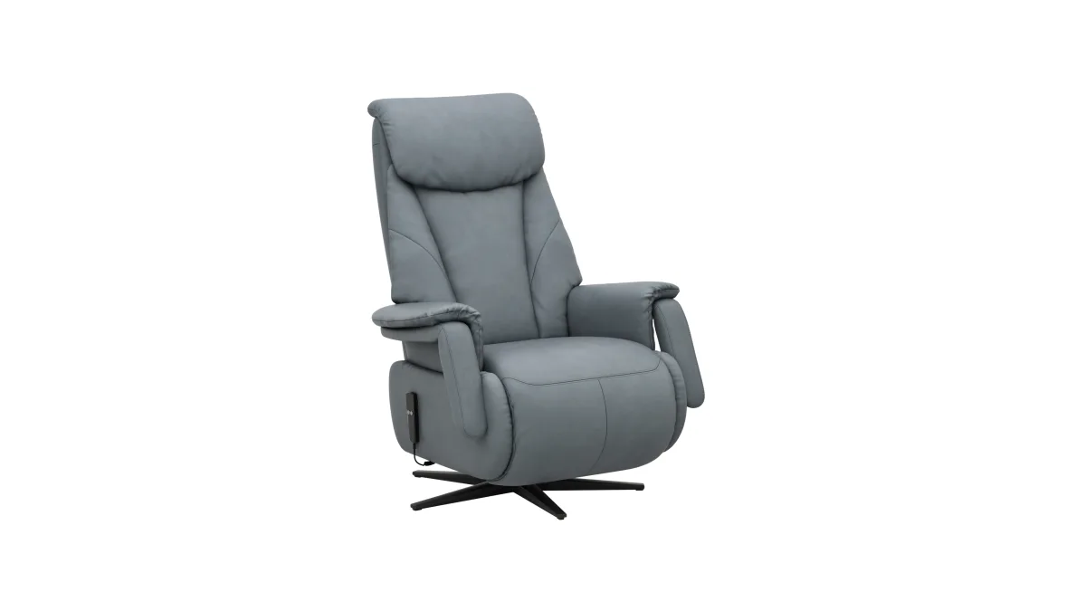 TV-Sessel Swing - Relaxfunktion motorisch, Größe M, Leder, Eisengrau – Bild 2