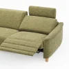 Ecksofa Mendoza - Longchair links mit 2,5-Sitzer, Relaxfunktion motorisch, Bettkasten, Stoff, Moos – Bild 3