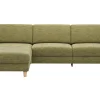 Ecksofa Mendoza - Longchair links mit 2,5-Sitzer, Relaxfunktion motorisch, Bettkasten, Stoff, Moos – Bild 2