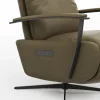 TV-Sessel Lima - Größe M, Relaxfunktion motorisch, Leder, Braungrün – Bild 3