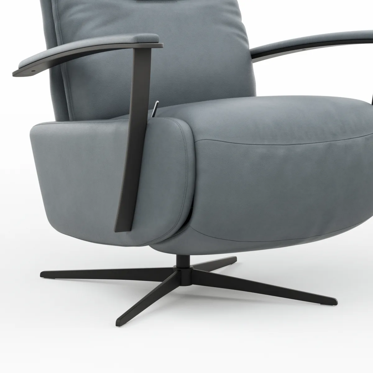 TV-Sessel Lima - Größe M, Relaxfunktion, Leder, Eisengrau – Bild 3