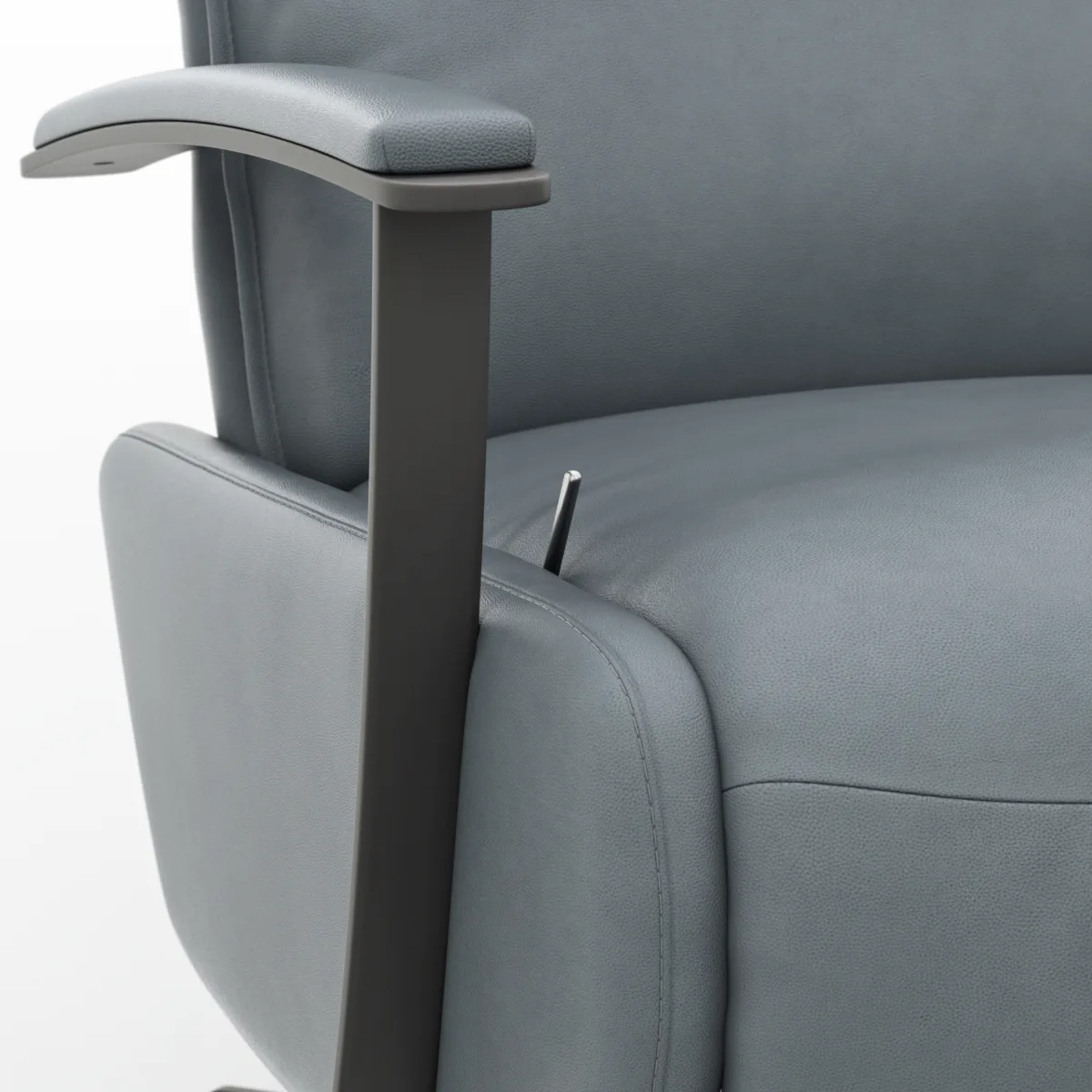 TV-Sessel Lima - Größe M, Relaxfunktion, Leder, Eisengrau – Bild 4