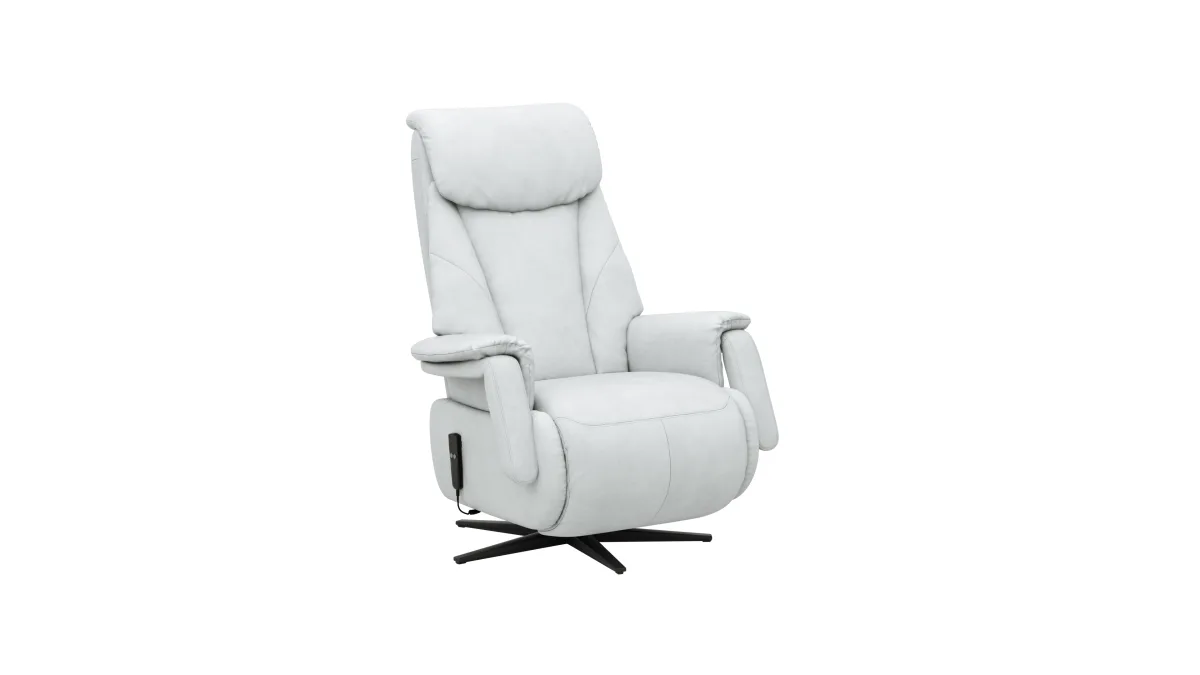 TV-Sessel Swing - Relaxfunktion motorisch, Größe M, Leder, Eisblau – Bild 2