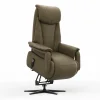 TV-Sessel Swing - Relaxfunktion/Aufstehhilfe motorisch, Größe M, Leder, Braungrün – Bild 4