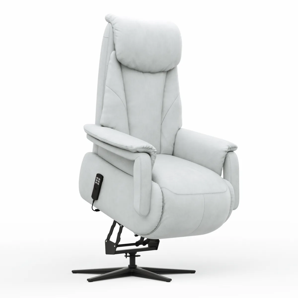 TV-Sessel Swing - Relaxfunktion/Aufstehhilfe motorisch, Größe M, Leder, Eisblau – Bild 4