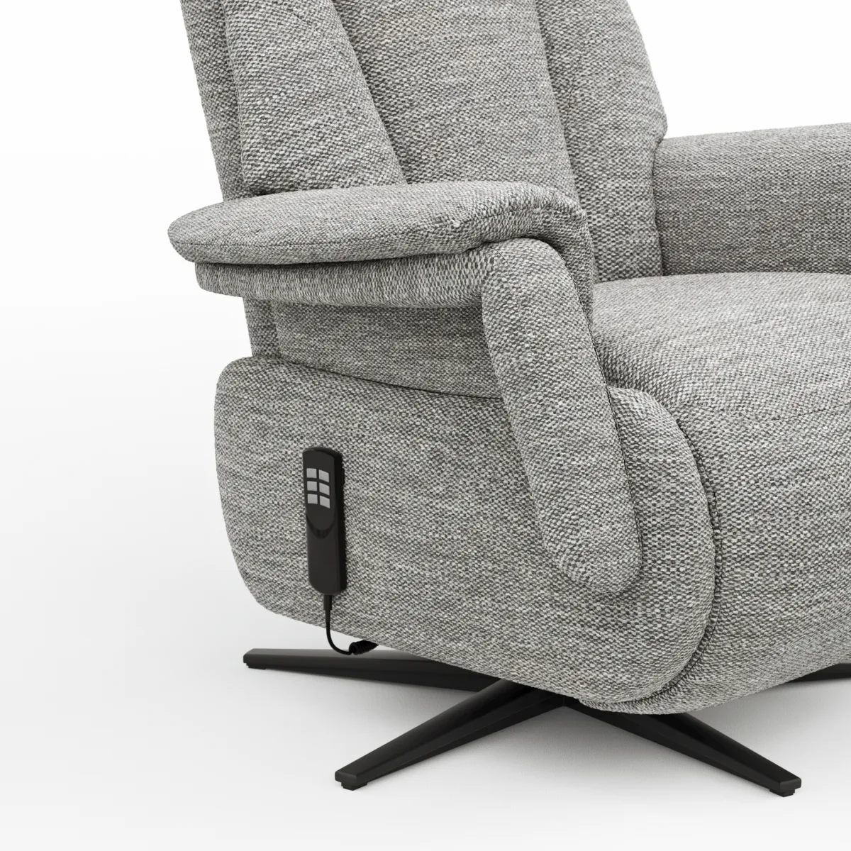 TV-Sessel Swing - Relaxfunktion/Aufstehhilfe motorisch, Größe M, Stoff, Grau – Bild 4
