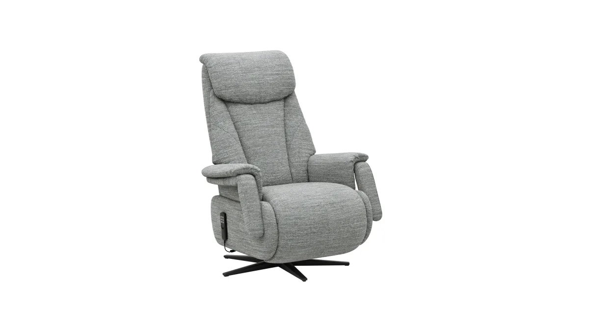 TV-Sessel Swing - Relaxfunktion/Aufstehhilfe motorisch, Größe M, Stoff, Eisblau – Bild 2