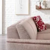 Ecksofa Mendoza - 2,5-Sitzer mit Longchair rechts, Bettkasten, Stoff, Bordeaux – Bild 4