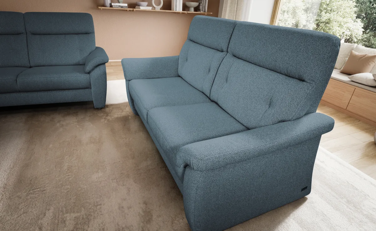 Sofa Caracas - 2,5-Sitzer Standard, Stoff, Blau – Bild 3