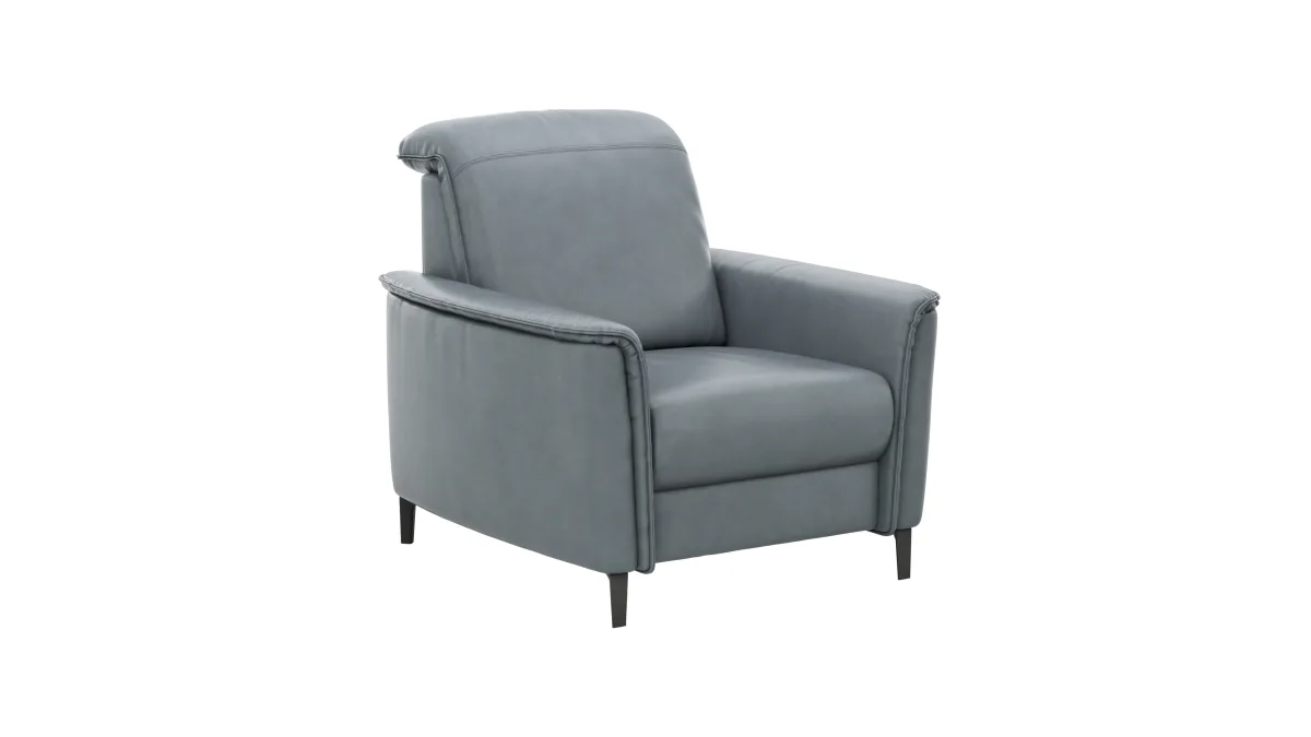 Sessel Bolivien - Kopfteil verstellbar, Leder, Steel – Bild 2