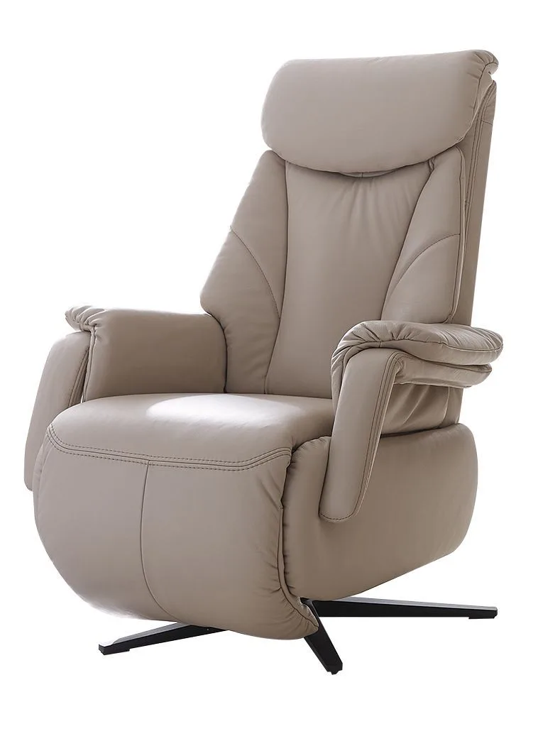 TV-Sessel Swing - Relaxfunktion motorisch, Größe M, Leder, Beige – Bild 2