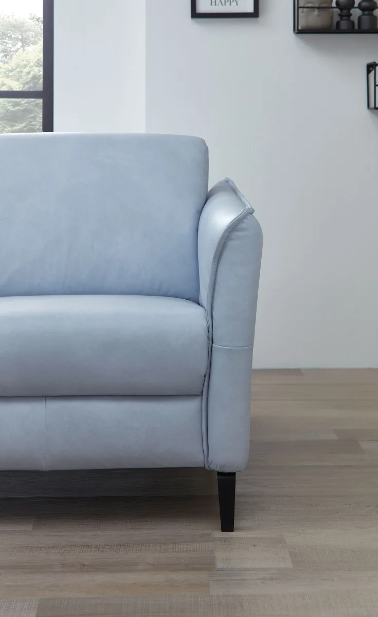 Sofa Mendoza - 2-Sitzer, Leder, Eisblau – Bild 4