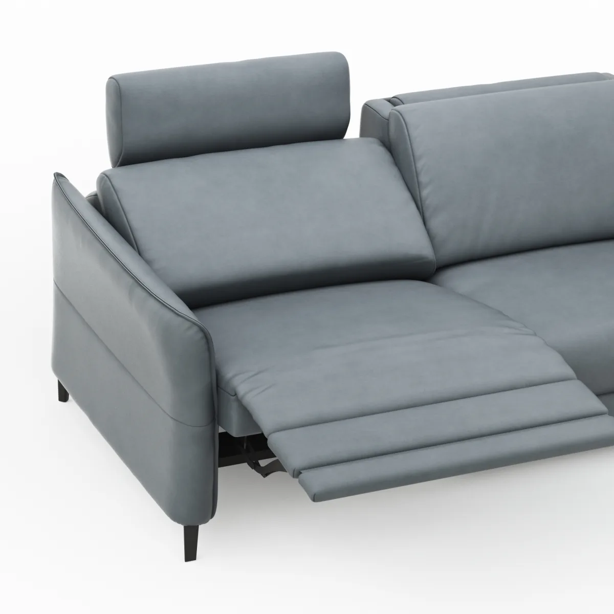Sofa Mendoza - 2,5-Sitzer, Relaxfunktion (motorisch), Armlehne verstellbar, Leder, Eisengrau – Bild 3