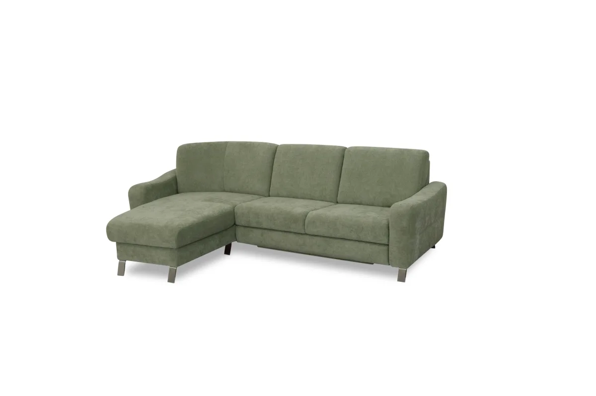 Ecksofa Colombia - Longchair links und 2,5-Sitzer, Stoff, Braungrün – Bild 2