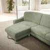 Ecksofa Colombia - Longchair links und 2,5-Sitzer, Stoff, Braungrün – Bild 3
